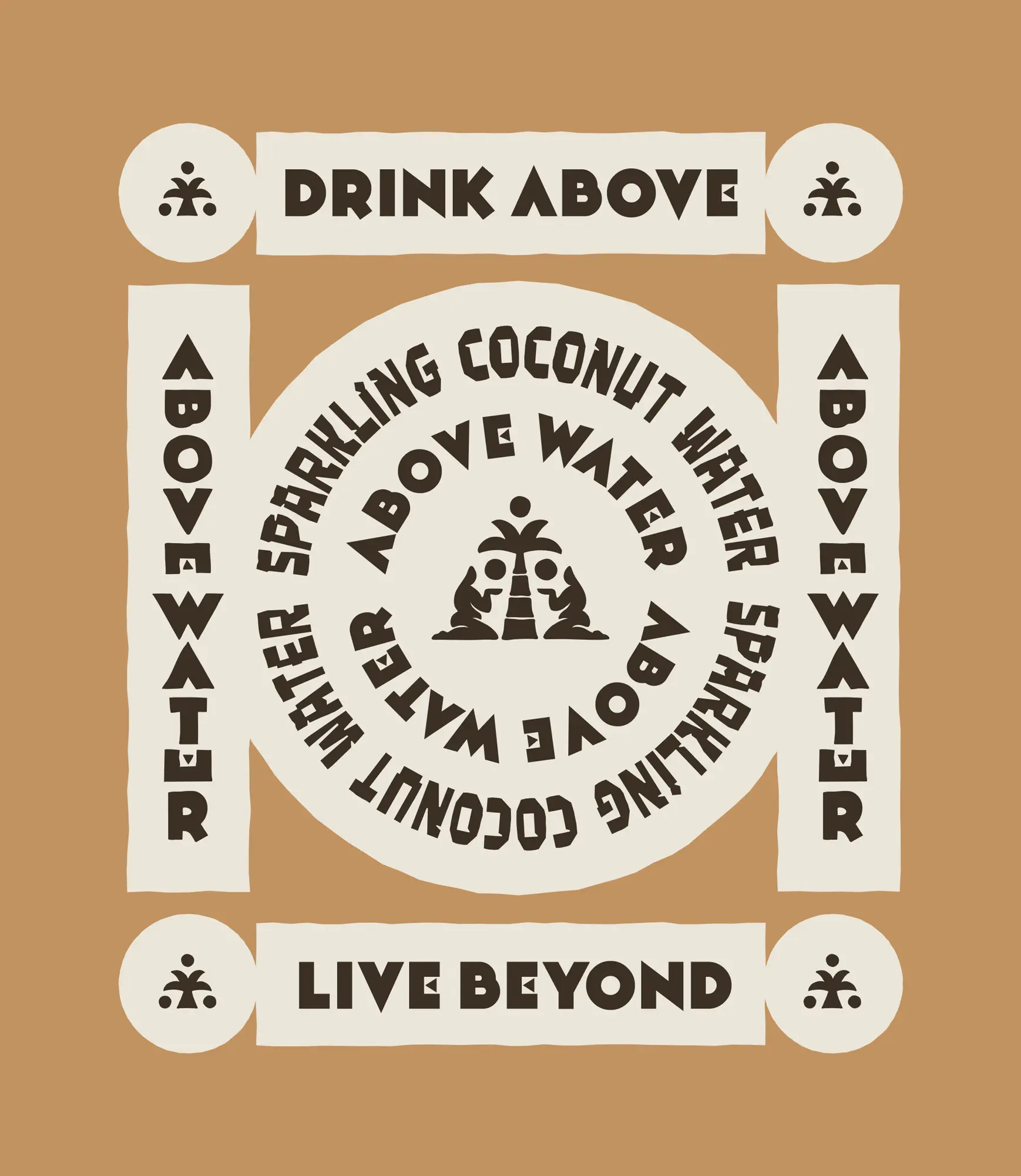 Above Water — Sparkling Coconut Water typographic badge poster