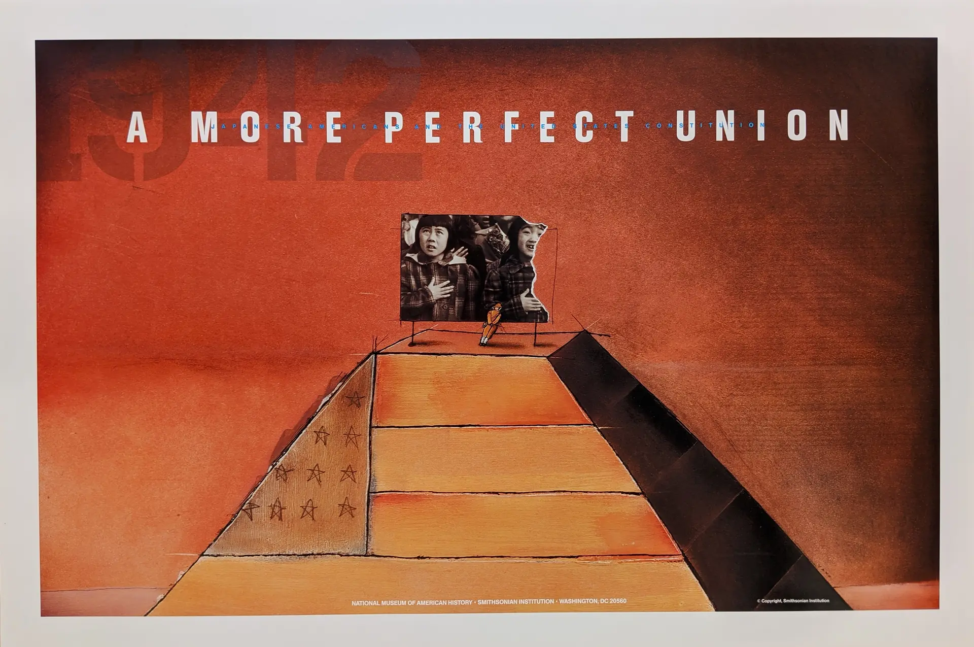 A More Perfect Union — poster with stepped flag-pyramid and photo collage