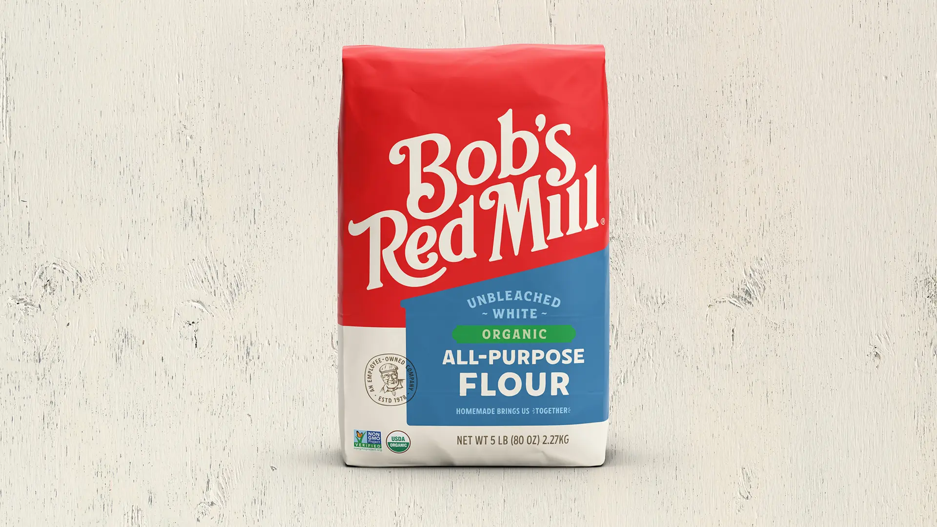 Bob's Red Mill — All-Purpose Organic Flour packaging (5 lb bag)
