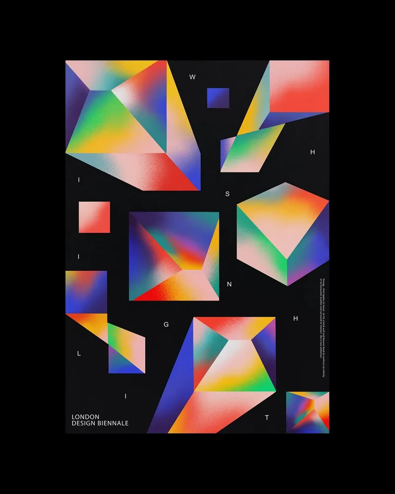 London Design Biennale — Multicolor Geometric Prism Poster