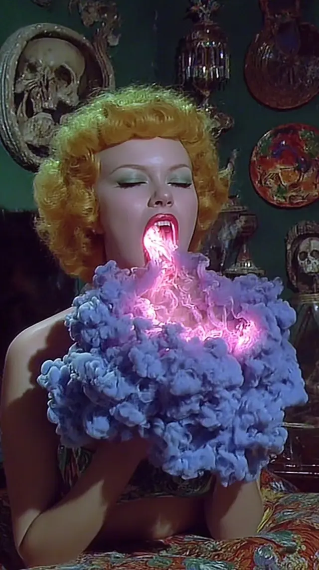 Pink & Purple Campy Horror — Neon Energy and Lavender Smoke (Pinterest pin)