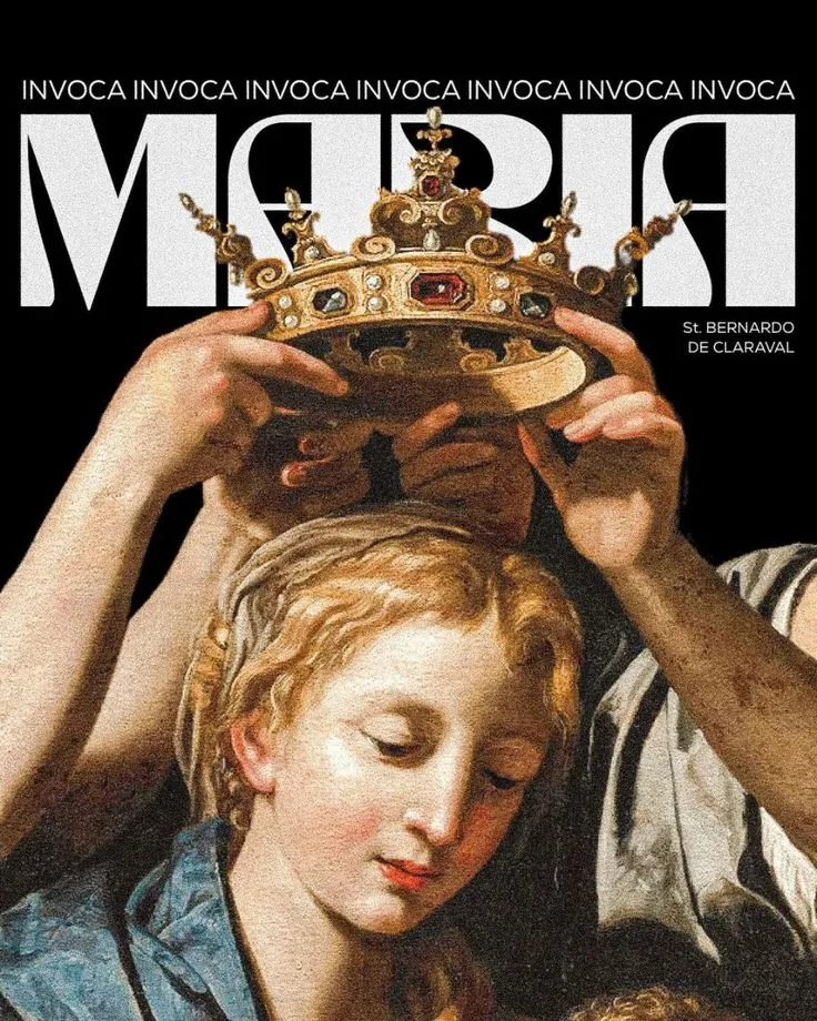 MARIA — Coronation (baroque painting detail) with typographic overlay