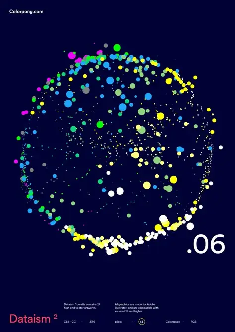 Dataism 2 (.06) — Colorpong multicolor particle poster