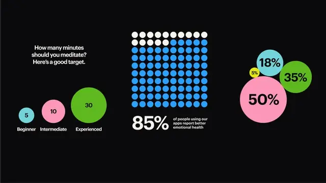 The Mind Company — Meditation infographic (Goodside brand identity)
