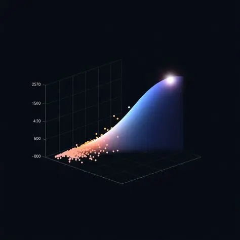 Translucent 3D Surface Plot with Gradient Scatter and Bloom