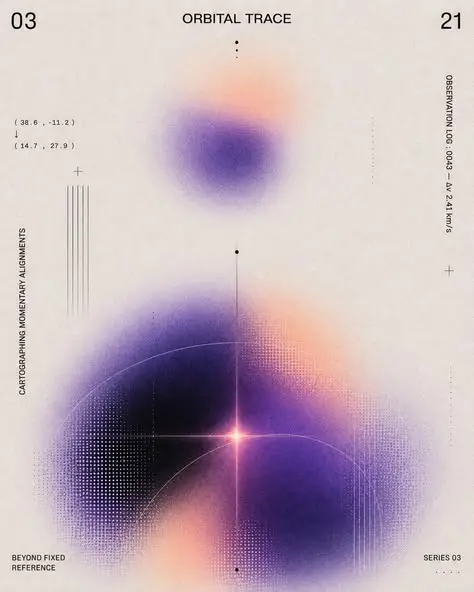 Orbital Trace — Halftone Gradient Data Poster