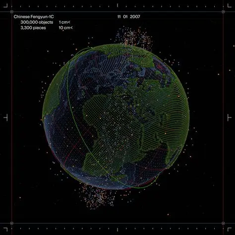 Fengyun-1C debris visualization — point-cloud Earth (11 01 2007)
