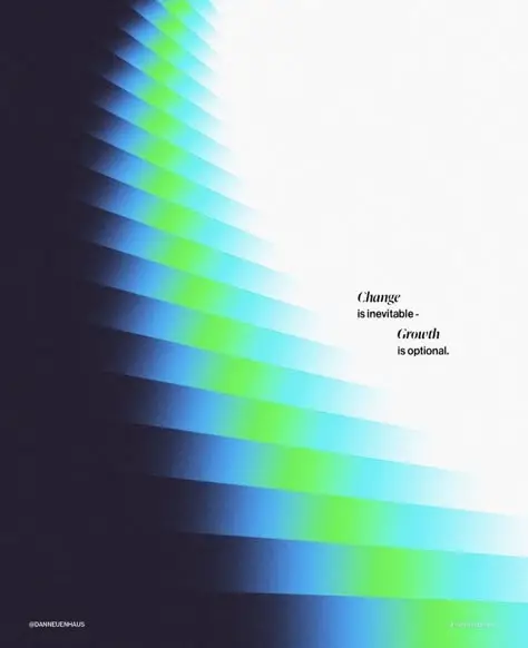 Abstract blue‑green gradient poster with motivational quote