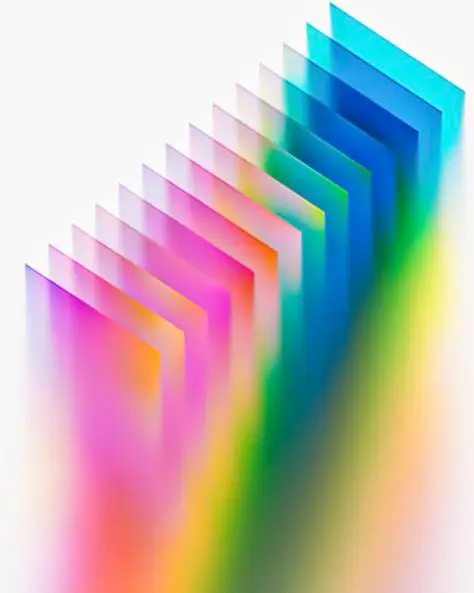 Translucent Rainbow Panels — Abstract Gradient Composition