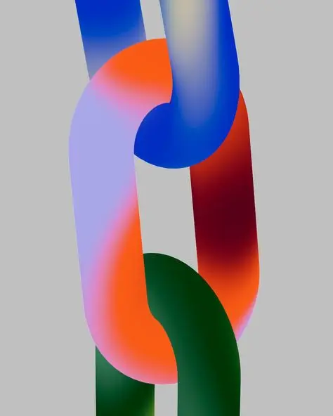 Interlocking Tubular Chain — Gradient 3D Illustration