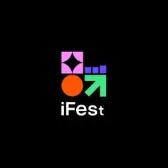 iFest logo — geometric neon shapes on black background
