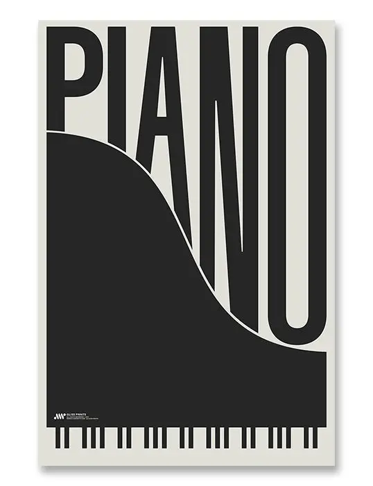 Piano Typography Print — Gliss Prints
