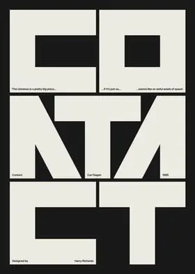 Minimalist geometric poster — CONTACT (modular letterforms)