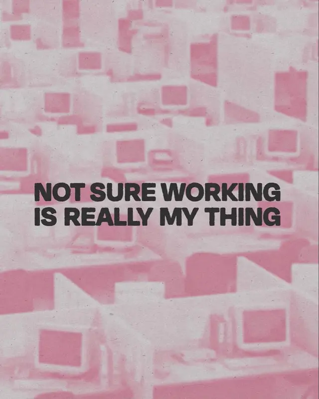 Not Sure Working Is Really My Thing — Pink Retro Office Poster