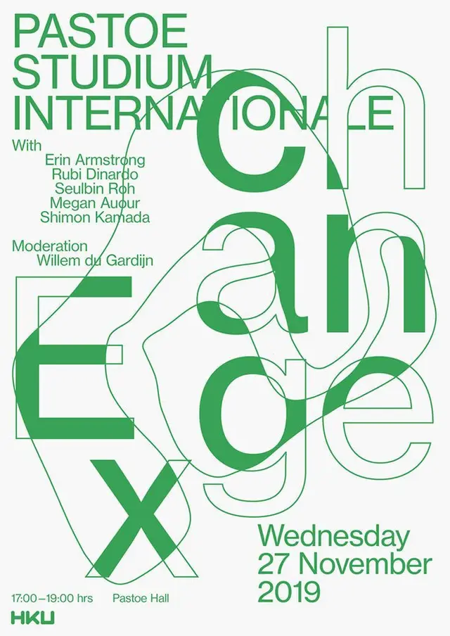 Pastoe Studium Internationale — green typographic event poster (27 Nov 2019)