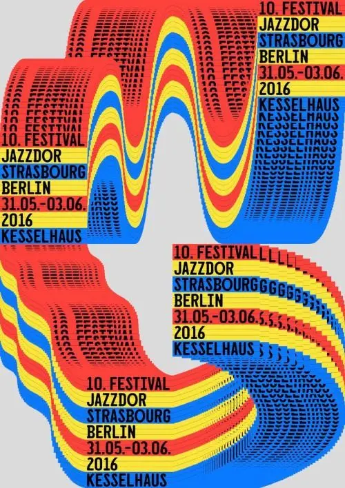 Jazzdor 2016 Festival Poster — Wavy repeating typography