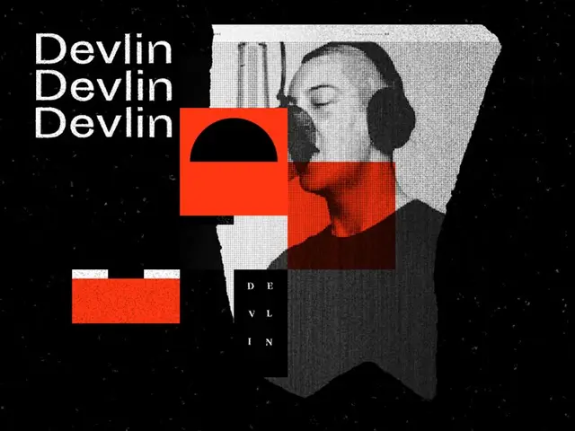 Devlin — Red & Black Recording Collage Poster