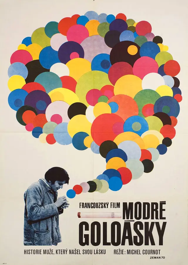 Vintage Czech film poster with multicolored bubble motif (Posteritati / Zeman 70)