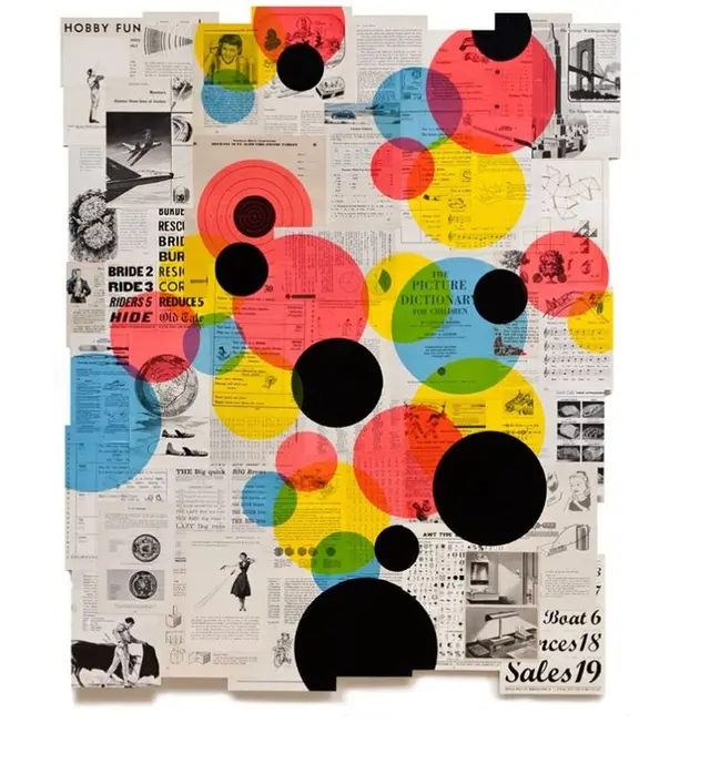 Tamar Cohen — Studio with Large Halftone and Concentric-Circle Prints