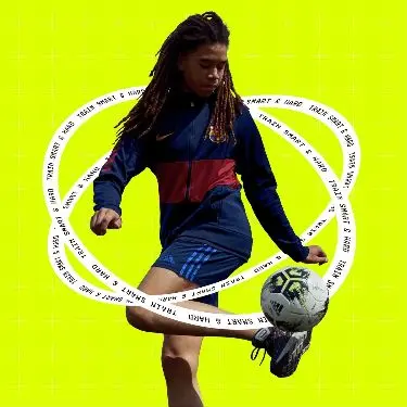 Soccer Player Juggling Ball — Neon Cutout Collage
