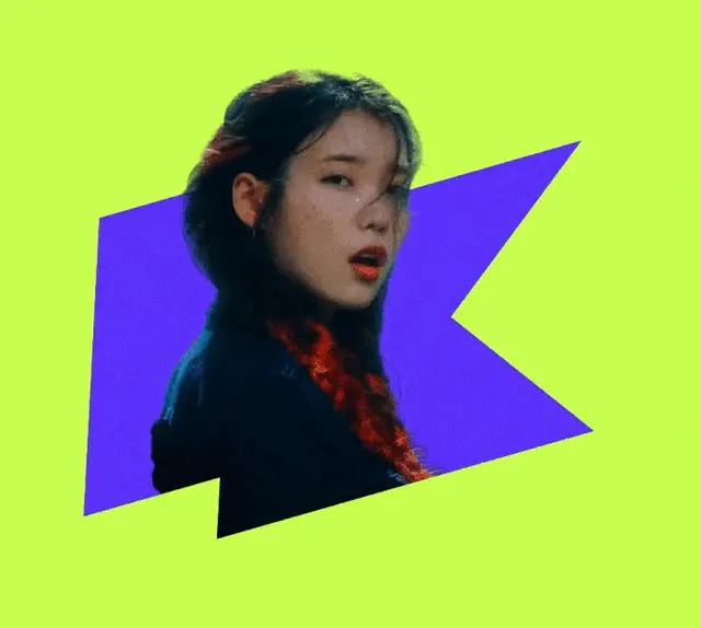 Neon pop collage — profile portrait with red braid