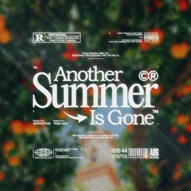 Another Summer Is Gone — grainy typographic poster / album cover (Aug 2023)