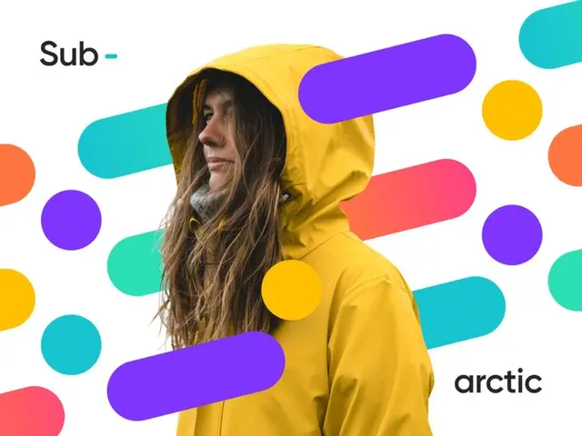 Sub-arctic — Yellow Hooded Jacket with Colorful Rounded Overlays