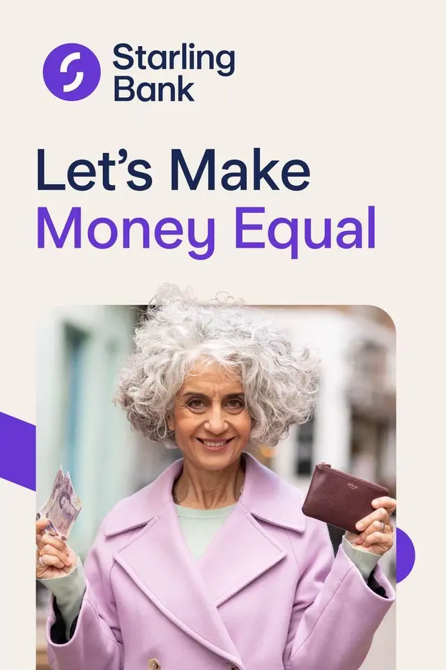 Starling Bank #MAKEMONEYEQUAL campaign — family signing banking paperwork