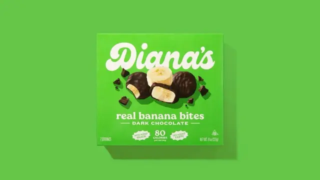 Diana's frozen banana packaging — colorful product shot