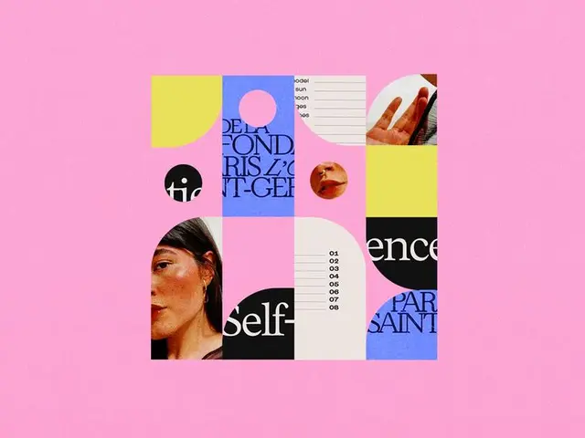 Geometric Pattern No. 2 — Photomontage Grid on Pink