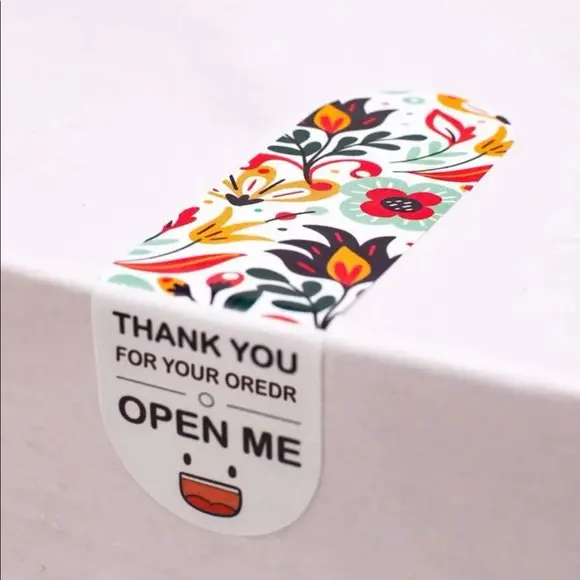 Floral Thank You Box Seal Sticker — Poshmark listing (pack of 100)