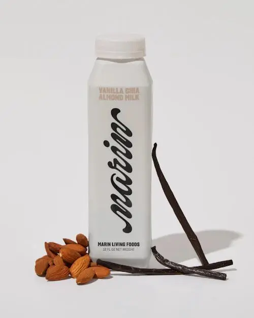 Marin Matcha Almond Milk carton — packaging refresh (DIELINE)