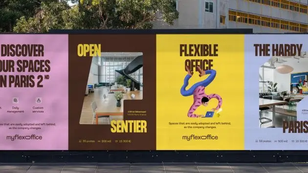 My Flex Office — outdoor branding posters for flexible coworking (2022)