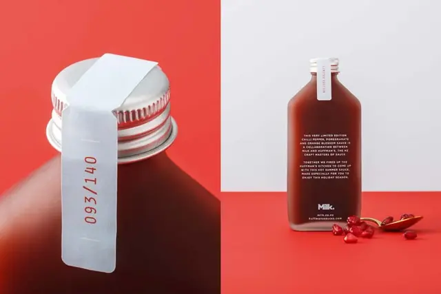 Milk — limited-edition holiday bottle with numbered tamper strip
