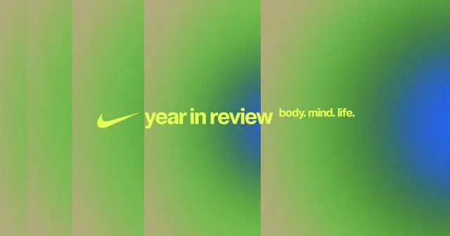 Nike — Year in Review (Instrument) — Neon green gradient site header