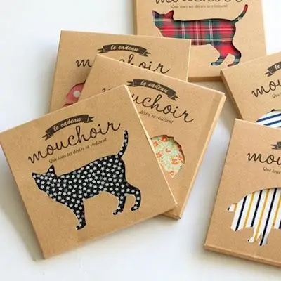 Window Packaging Boxes — Kraft Die-Cut 'Mouchoir' Handkerchief Boxes