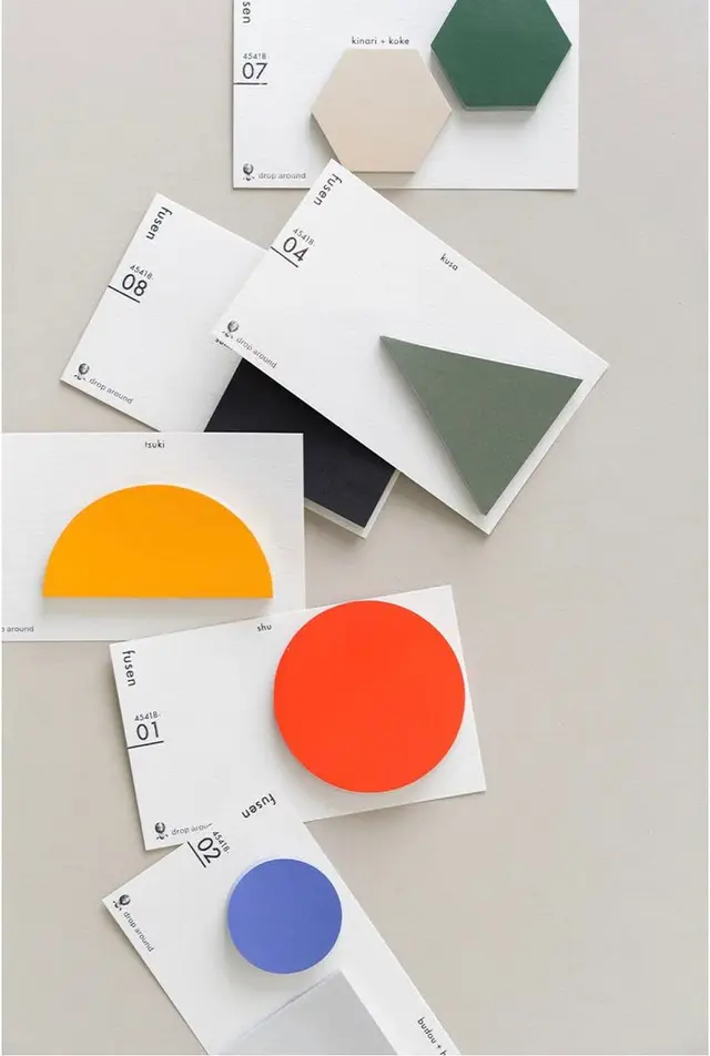Classiky Geometric Sticky Notes — color-block die-cut pads