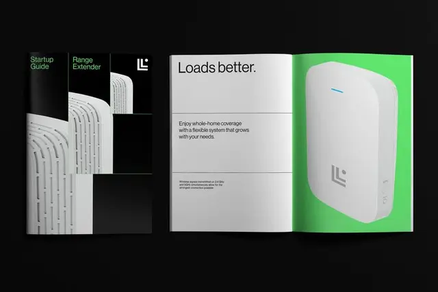 Linksys rebrand — old vs new wordmark by Bruce Mau Design