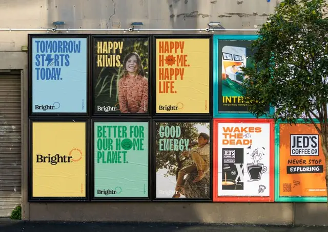 Brightr brand identity poster grid — Best Awards entry