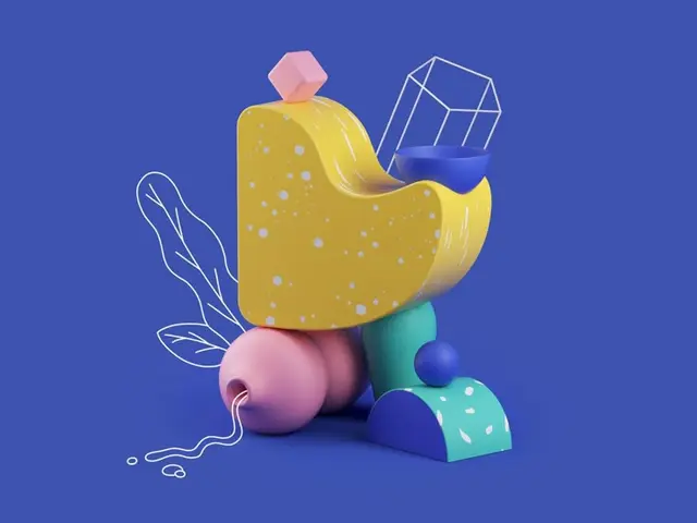 Flora — playful 3D geometric sculpture