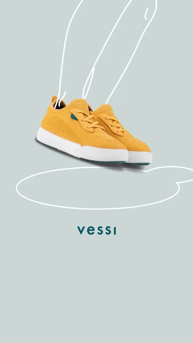 Vessi kids 100% waterproof grey high-top sneakers — outdoor demo