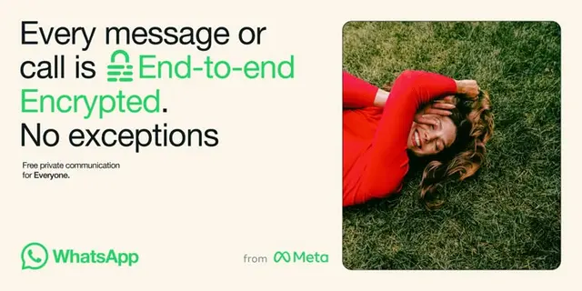 WhatsApp ad: End-to-end encrypted messaging — Hueso