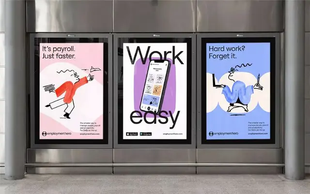 Employment Hero — pink illustrated magazine spread (Mindsparkle Mag)