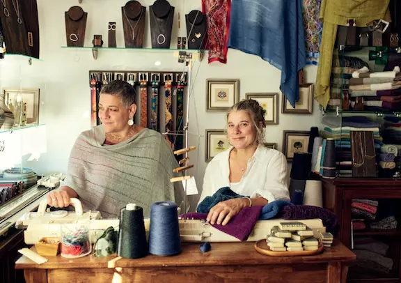 JAK Designs studio — hand-loomed knitwear shop in Maine