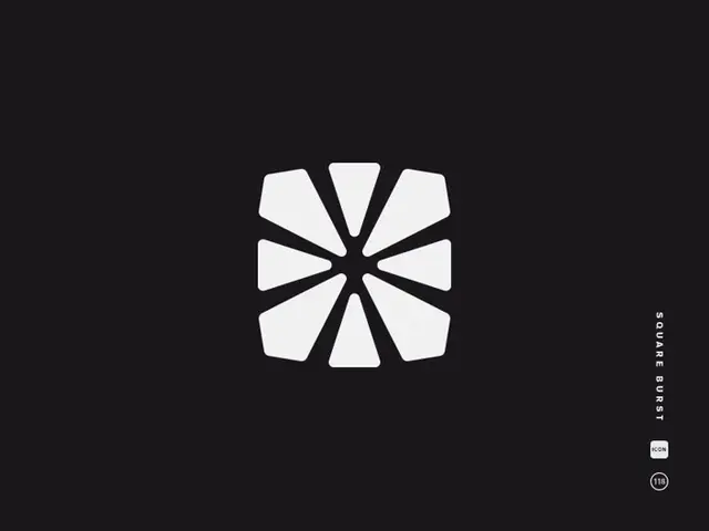 Square Burst — Minimal Monochrome Logo Mark