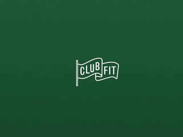 Club Fit — white monoline flag logo on forest green background