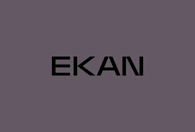 EKAN wordmark grid — identity study by Tres Tipos Gráficos