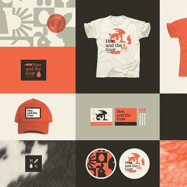 Hen and the Goat — Brand identity and merchandise mockups