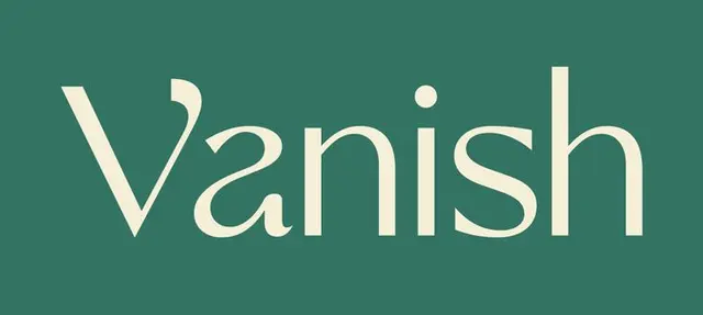 Vanish — custom serif wordmark on cream by The Collected Works