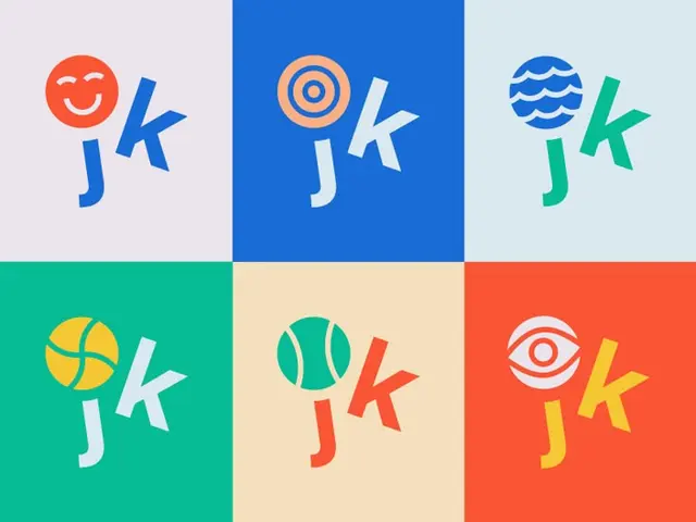 JK Dynamic Identity — playful modular monogram system
